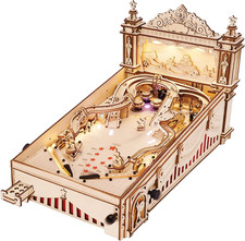 Wooden Puzzles 3D Pinball Machine Mechanical Model Wooden 3D Puzzles for Adults