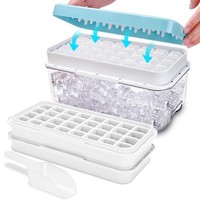 EiswüRfelbehäLter Lebensmittelecht Bpa-Frei Mit Deckel 64 StüCk 26X13,5X15,5Cm