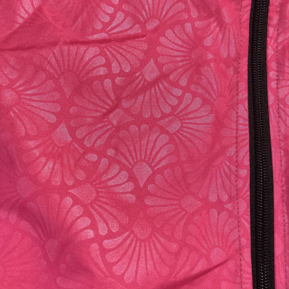 Chaqueta cortavientos Everlast para mujer grande rosa ligera con capucha estampado geométrico Foto 2 de 4