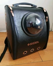 Sherpa Cat Travel Backpack with Bubble View, Airline Approved, Black, One Size.