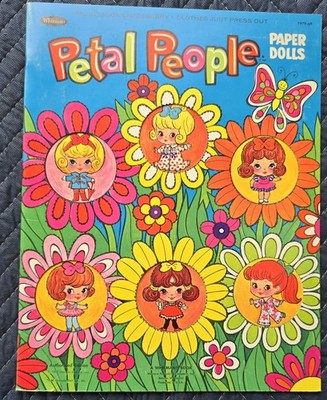 Vintage PETAL PEOPLE PAPERDOLLS 1969 UNCUT Uneeda