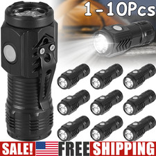New Mini Super Bright LED Tactical Flashlight USB Rechargeable 5 Modes Lamp Lot