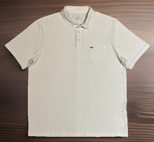 Vineyard Vines Edgartown Tri-Blend Stretch Polo Shirt LG White EUC 