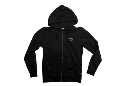 AMAZON AWS Black Warm Full-Zip HOODIE JACKET Tech Company Sweatshirt Women's M