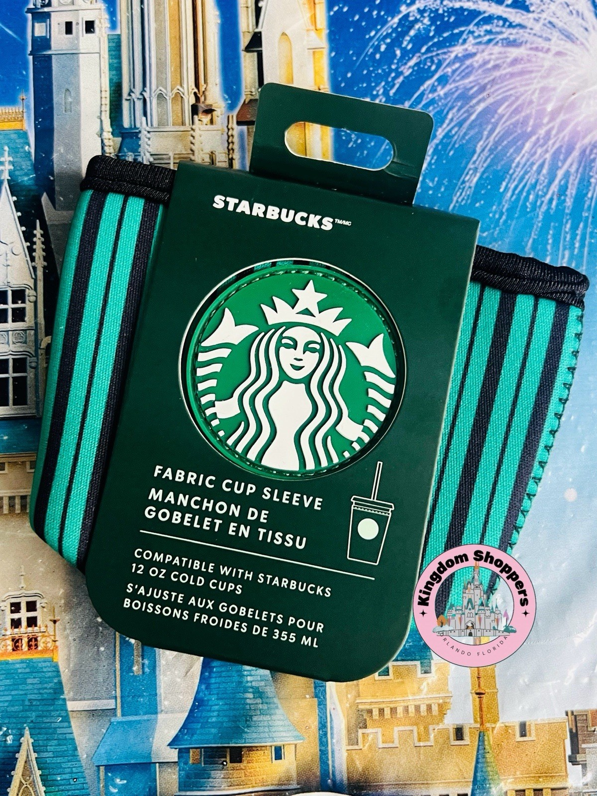 2025 Disney Parks Starbucks Haunted Mansion Fabric 12 Oz. Cold Cup Sleeve New