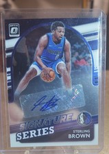 Sterling Brown 2021-22 Panini Donruss Optic Signature #SS-SBR (AU) Mavericks 