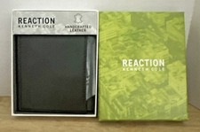 Kenneth Cole Reaction Mens Brown Leather Bi-Fold Wallet in Box NEW