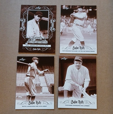 Leaf Babe Ruth Career Achievements 1923 World Series Lot 4 Cards CA-05 71 60 52