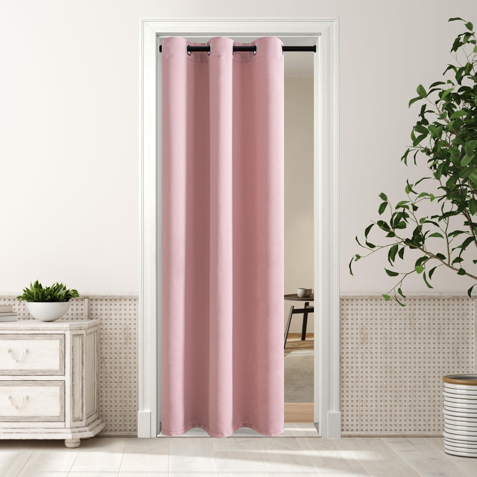 Pink Blackout Door Curtain 42x72 Inch for Living Room Bedroom Kitchen