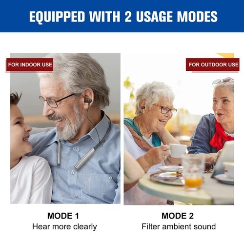 Rechargeable Hearing Aids, Wireless Neckband Amplifier for Seniors and Adults... - Imagen 3 de 7