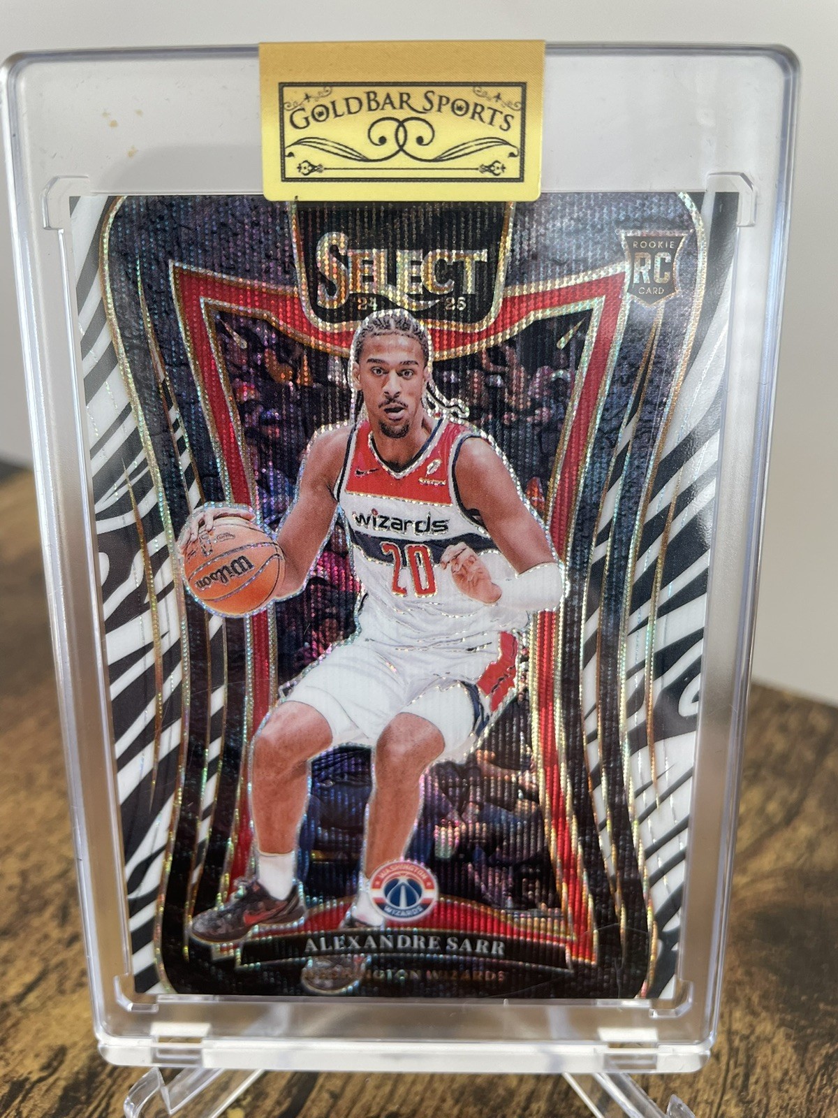 2024 Panini Select Mezzanine Level Alexandre Sarr #399 Zebra Prizm Case Hit (RC)