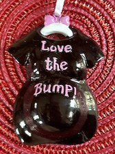 Love The Bump Pink Personalized Christmas Tree Ornament