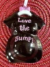 Love The Bump Pink Personalized Christmas Tree Ornament