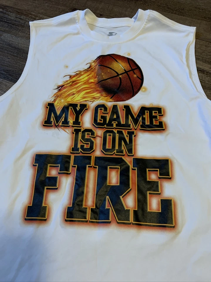 Camiseta sin mangas Stk350 para jóvenes niños ¡MI JUEGO ESTÁ EN LLAMAS! Starter XL 14/16 Foto 2 de 4