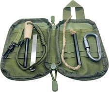 Flint Steel Fire Starter Kit Ferro Rod Magnesium Striker Tinder Rope Camping