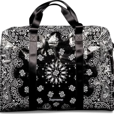 Supreme Black Box Logo Duffle Bag Large Bandana Tarp Nylon 2021