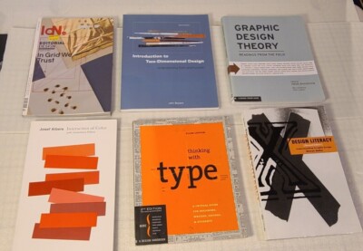 Graphic Design set of 6 paperback books. Designer books.