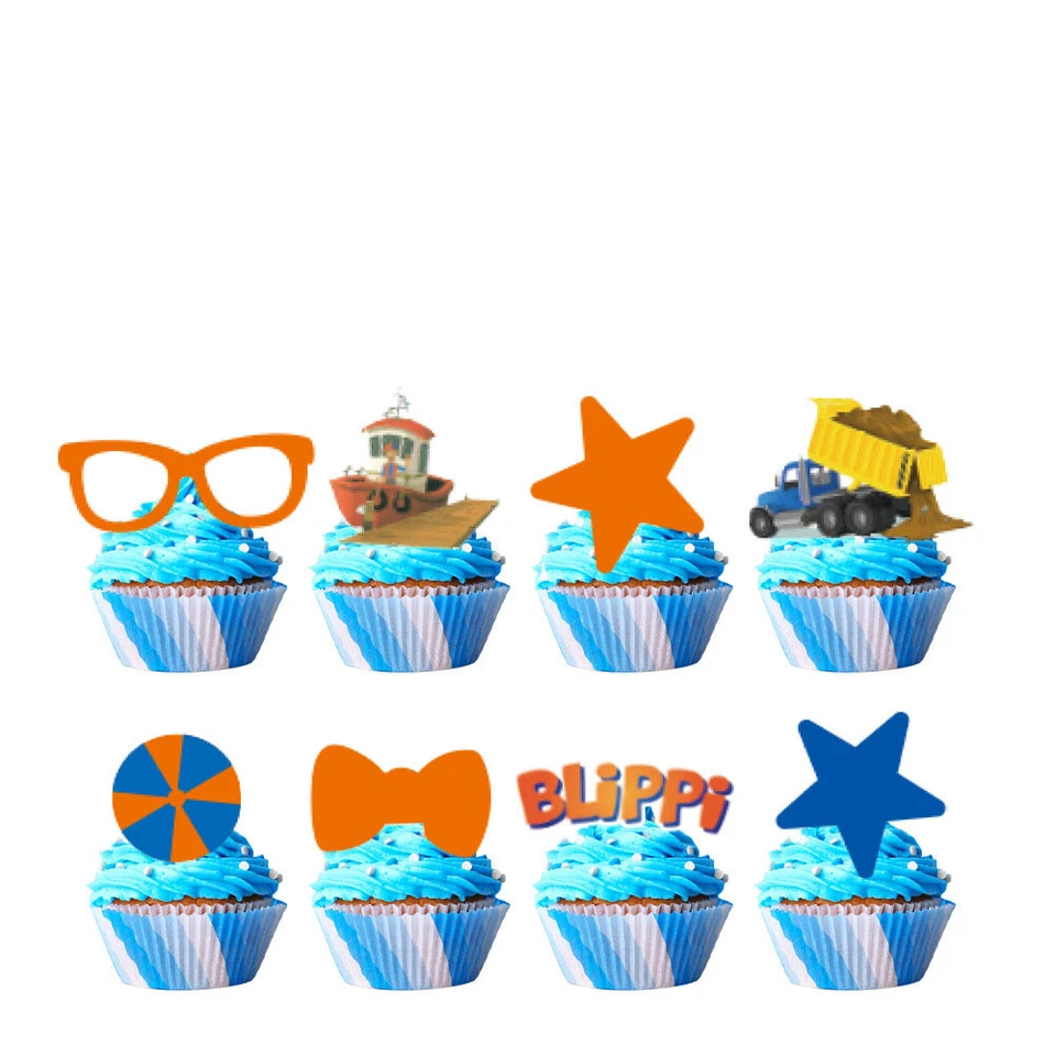 Blippi Kids Birthday Party Decorations Set Balloons Banner Cake Topper - Image 4 of 4