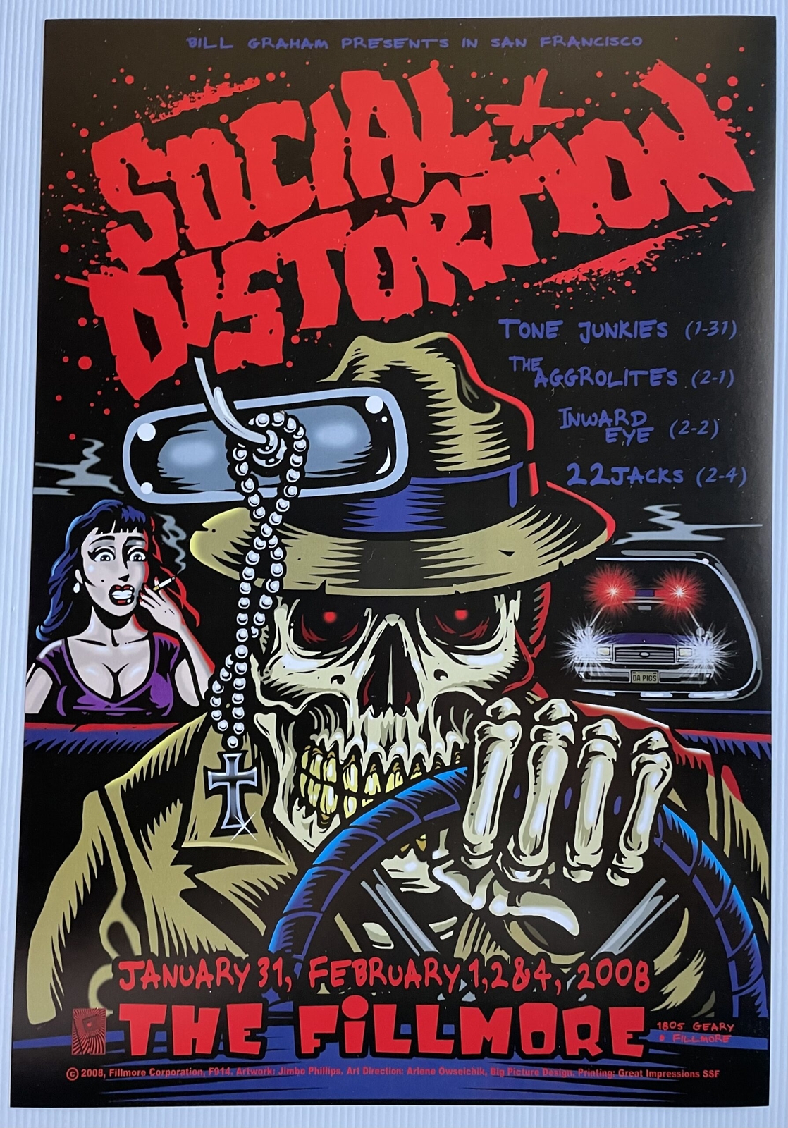 Social Distortion Concert Poster 2008 F-914 Fillmore | eBay