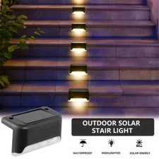 4PCS Solar Deck Lights Outdoor Step Lights LED Fence Stair Lights for GardenYard
