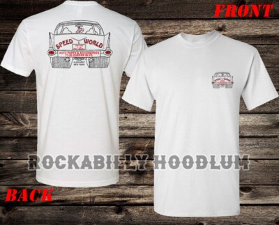 Retro Hot Rod Tee T Shirt Drag Race Racing Speed World Shop Elmhurst NY Queens