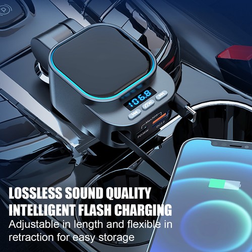 Trasmettitore FM Auto Bluetooth 5.3 96W PD Type-C+QC3.0 Caricabatteria Auto Veloce Lettore MP3 - Foto 2 di 14