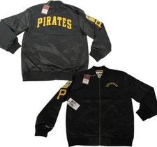 Pittsburgh Pirates Mens Mitchell & Ness Light Weight Satin Zip Jacket Coat $150