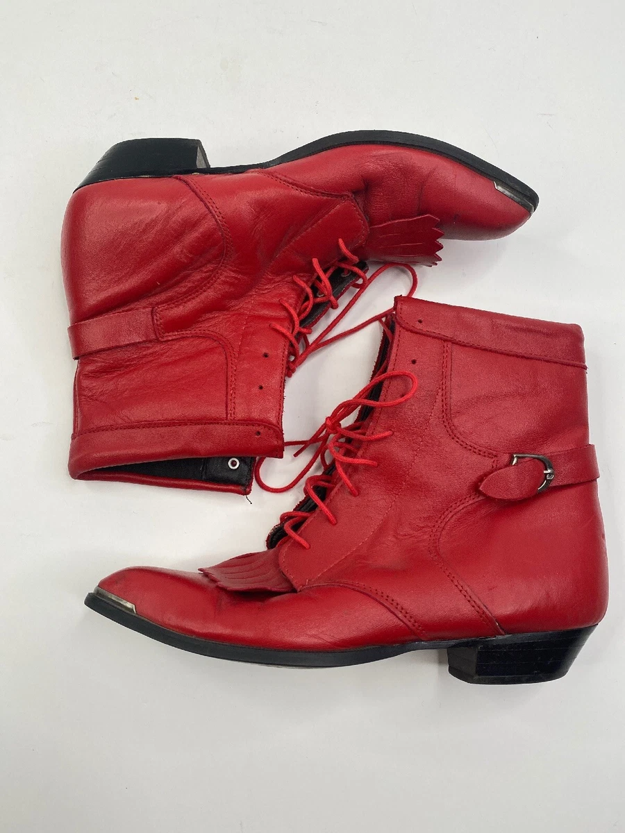 Leather red sale booties
