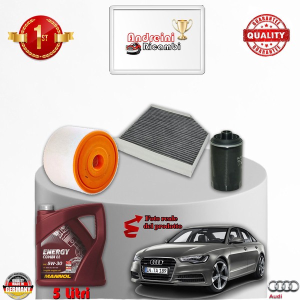 Inspektionskit Filter + ÖL Audi A6 Iv 2.0 Tfsi 132KW 180CV Von 2012->-image