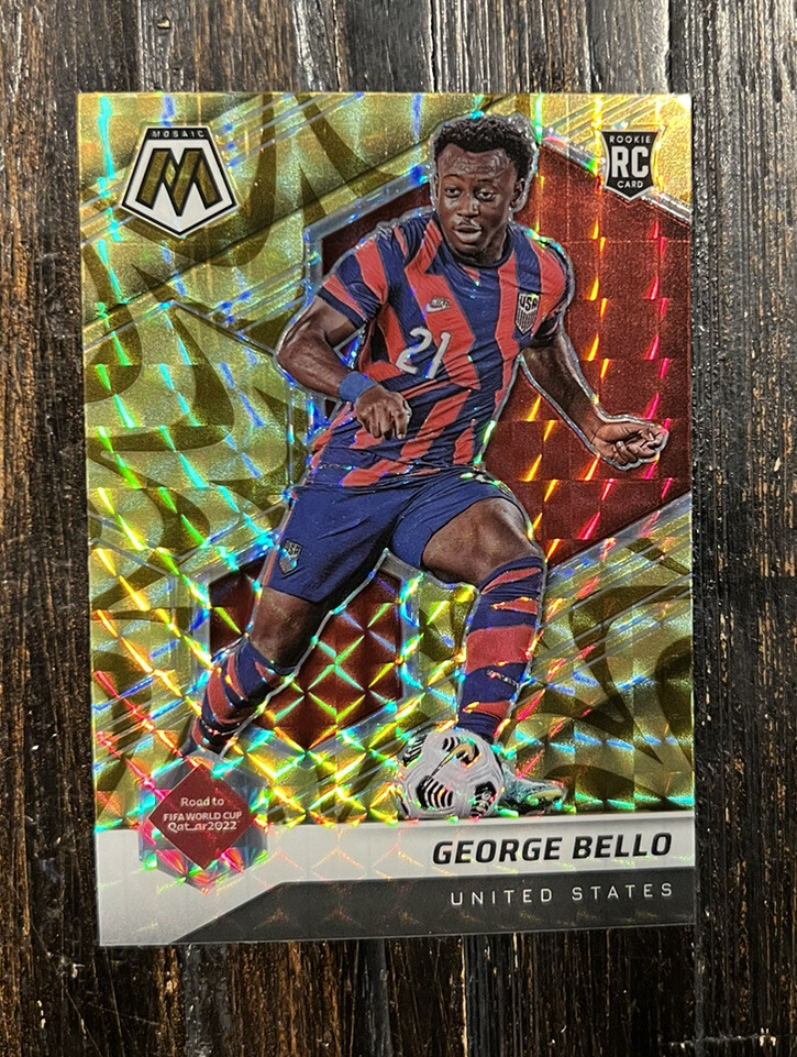 2021-22 Panini Mosaic World Cup George Bello Reactive Gold Prizm #105 RC