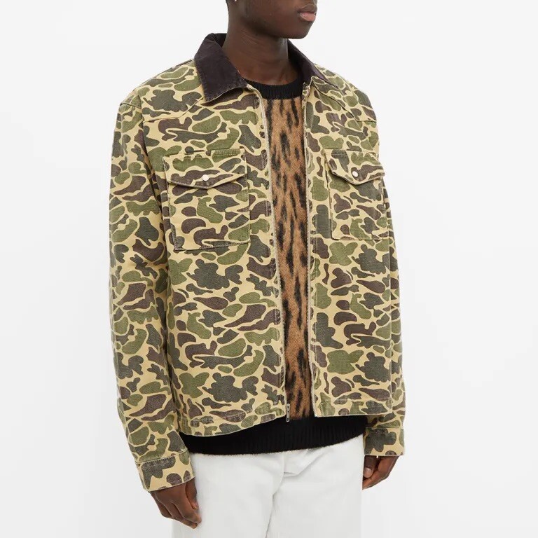 STUSSY WASHED CANVAS WORK SHIRTCamo. S | eBay