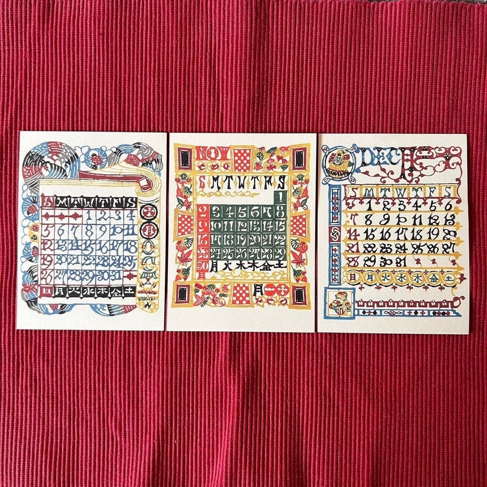 Keisuke Serizawa tabletop calendar 2025 NEW Stencil dyeing on Handmade