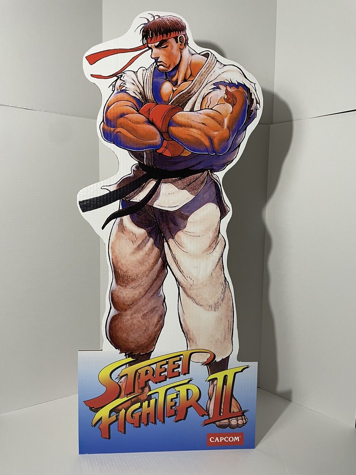 I found an extremely rare Street Fighter 2 Blanka cardboard standee from  the Super Nintendo days