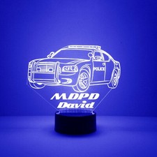 Police Theme Car,  Personalized FREE Light Up LED Light Night Light Police Gift
