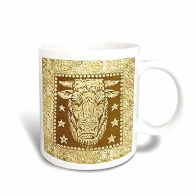 3dRose Zodiacal Constellation Aries, Design Mug, 11 oz, Brown/Gold