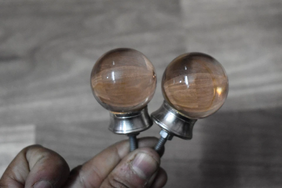 Armario Armario Armario Naranja Vidrio Tirador Puerta Perilla Manija 2 Fotos Foto 2 de 4