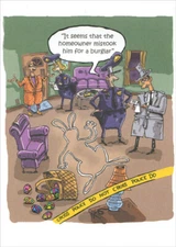 Easter Bunny Crime Scene - Designer Greetings Funny Easter Card