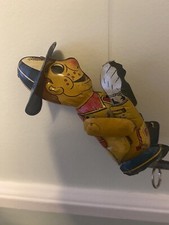 LINEMAR Japan Tin Lithograph CLIMBING FIREMAN 1950s Vintage Line Mar Toy- Works 