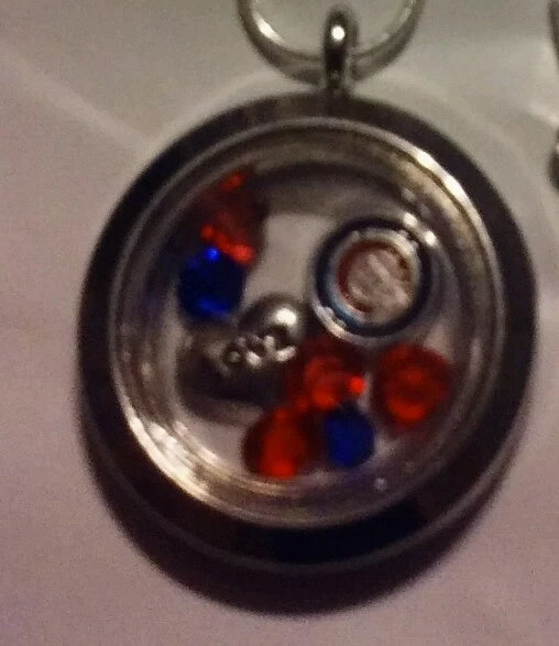 Chicago Cubs World Series Champ Inspired Necklace Memory Locket Heart Love Gems  - Image 2 of 3