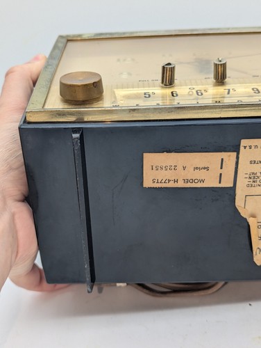 Westinghouse Clock Radio Vintage 1954 BLACK Model H-477T5 Parts Or Restoration - Picture 16 of 19
