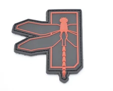 HALEY STRATEGIC RED/BLACK DRAGONFLY LOGO PATCH HOOK/LOOP BACKING 3" X 2.75"