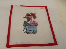 Handpainted Needlepoint Canvas -Coleus  Water Lily Fish Bowl -Patti Mann - 2-69