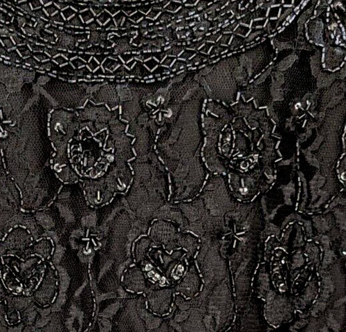 Candlelight & Champagne Formal Top 28W 60" Bust Black Heavily Beaded Cocktails - Picture 8 of 9