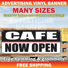 CAFE NOW OPEN Advertising Banner Vinyl Mesh Sign Buffet Bar Food Truck Cafeteria
