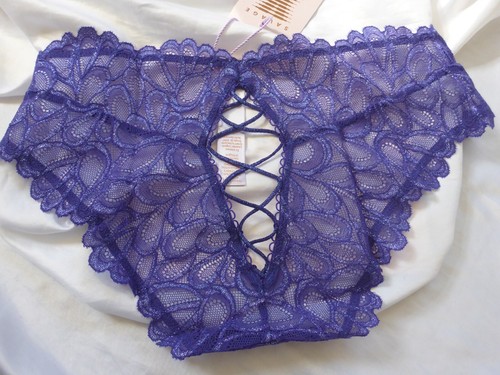 S, Savage X Fenty Savage not Sorry Lace Up Cheeky , Spac'd Out Blue lace, NEW - Picture 8 of 13