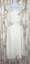 Vintage Carillon Women's Nightgown Ivory Chiffon Floral Lace No Size