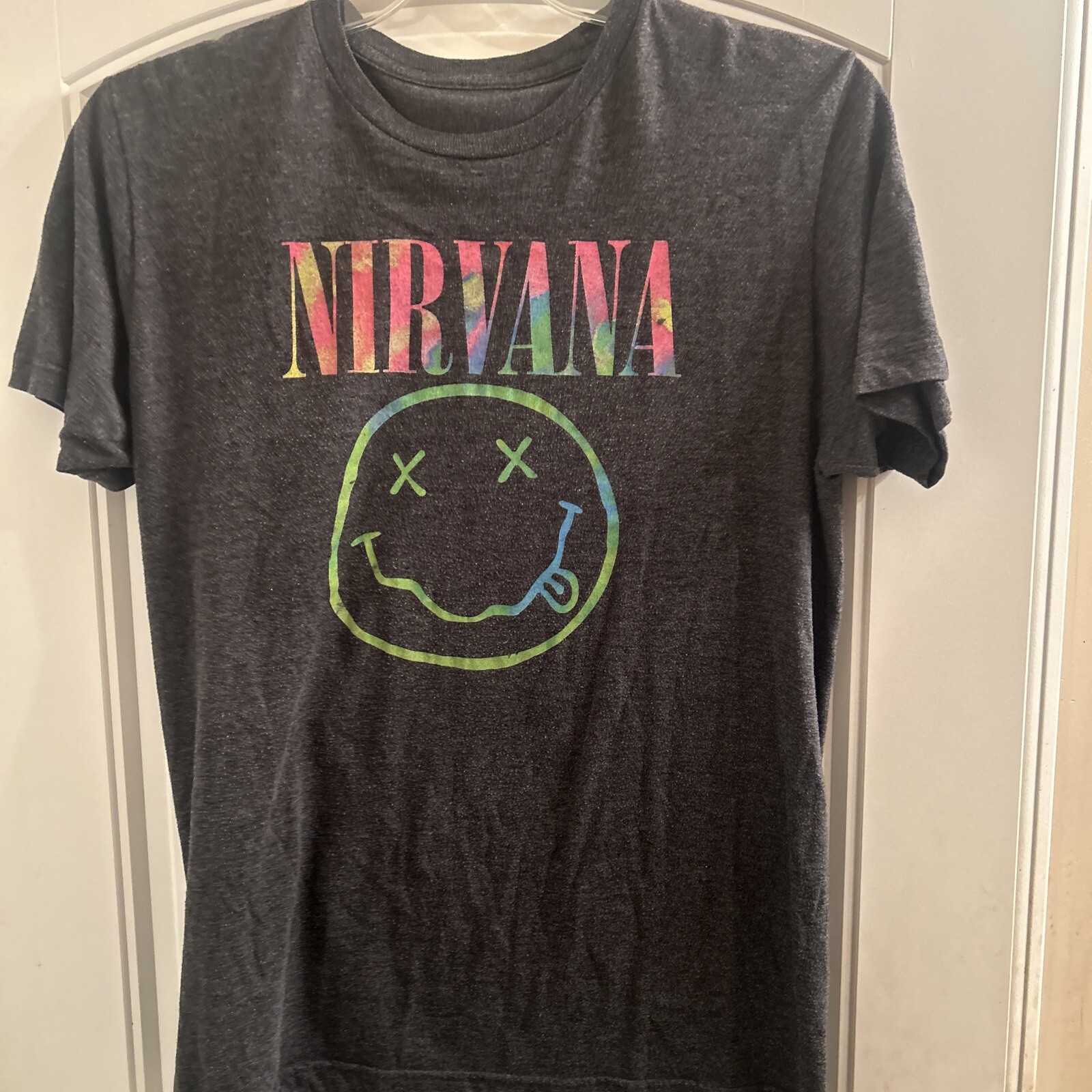 Nirvana Smiley Face Unisex T-Shirt Small Multicolor Band Tee