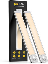 Under Cabinet Lights, 40 LED Rechargeable Battery Operated Motion Sensor Light