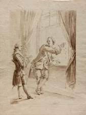 Christian Bernhard Rode (1725-1797), drawing, Gellert's fable "The Young Prince"