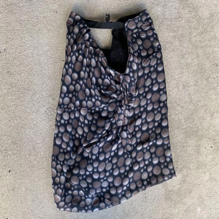 Rick Owens Dot Pattern Silk Skirt 40 Black Authentic Women Used from Japan